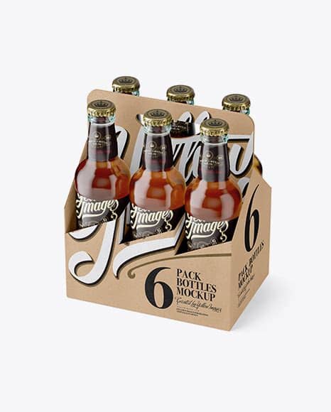 Download Six Pack Mockup Free Realistic Front View Six Pack Beer Bottle Mockup Template The Biggest Source Of Free Photorealistic Packaging Mockups Online