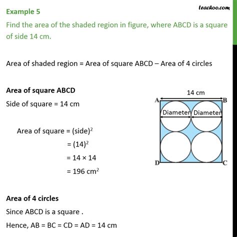 Question 3 Find Area Of Shaded Region Abcd Is A Square 14cm