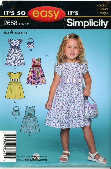 Simplicity Toddler Girls Sundress Dress Sewing Pattern 2688 Uc Ff Uncut
