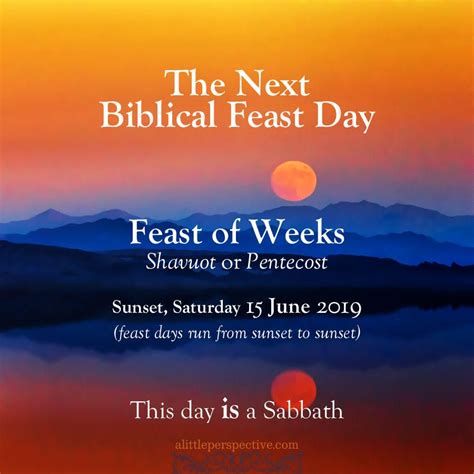 The Feast Of Weeks Shavuot Pentecost Begins Saturday Evening At