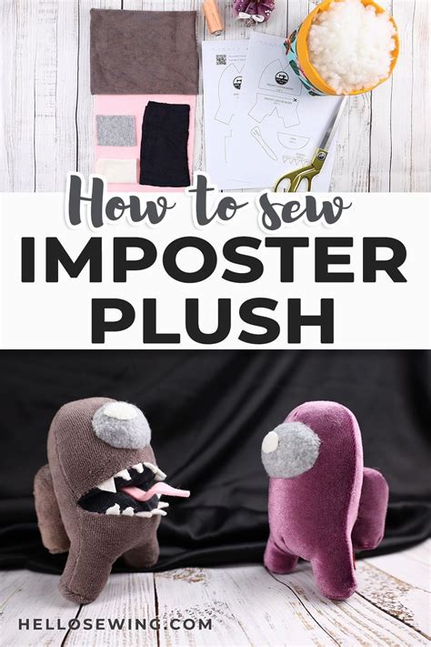 Two Stuffed Animals With The Words How To Sew Imposter Plush