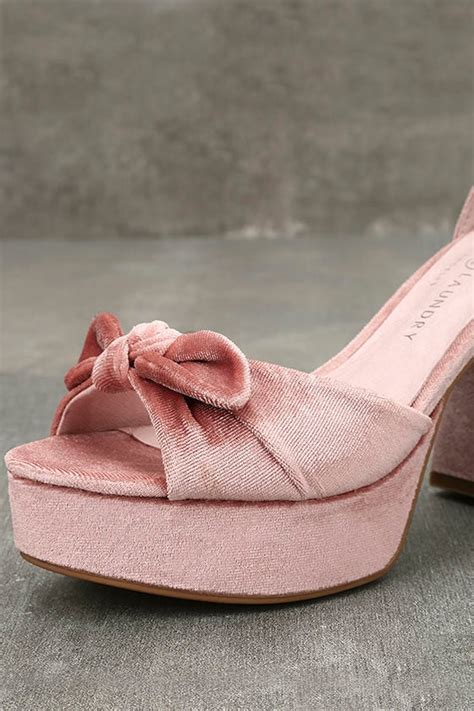 Chinese Laundry Tina Heels Platform Heels Pink Velvet Heels 80 00