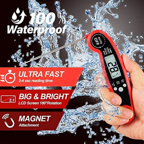 Instant Read Meat Thermometer Best Waterproof Ultra Fast Thermometer
