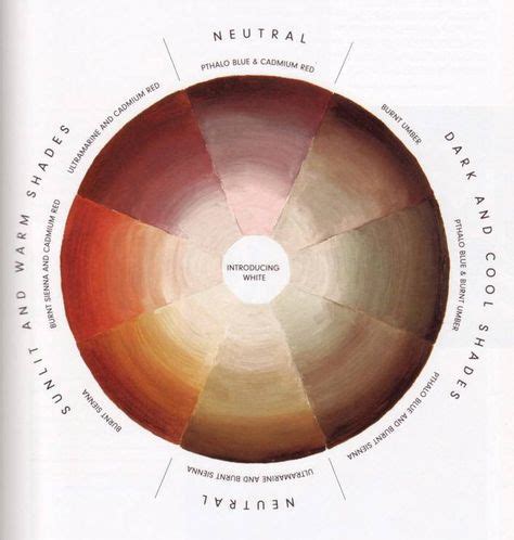 Tone down a particular skin tone hue by mixing in a bit of gray. flesh tone color wheel | Watercolor paintings tutorials ...