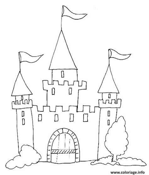Coloriage chateau facile  JeColorie.com