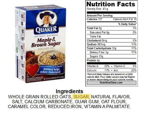 Check out the carb the nutrition facts label lists the total amount of carbohydrates per serving, including carbs from if food contains sugar alcohol or 5 or more grams of fiber, you can subtract half of the grams of these. Eat your oatmeal, get diabetes
