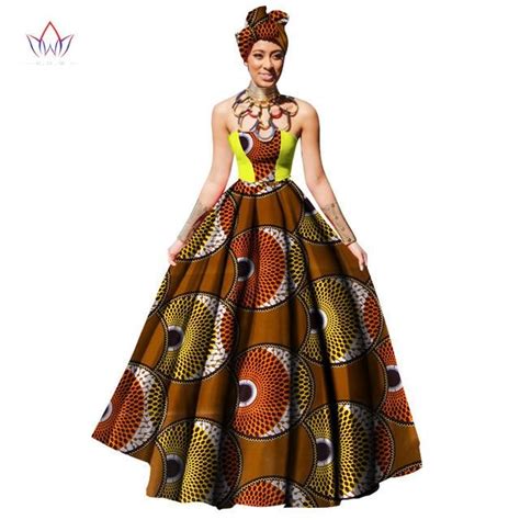 Womens African Dress Dashikis Print Ball Gown Party Dress Maxi And Strapless Women Gown With