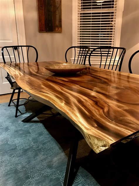 Finished Bespoke Monkeypod Dining Table Wood Sourced From M Bohlke
