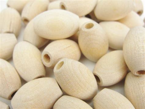 Oval Wooden Bead Unfinished Bead 34 75 X 12 5 In 2021