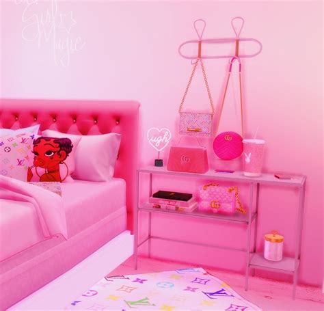 Y2k Room Decor Teen Room Decor Girl Decor Pink Furniture Sims 4 Cc