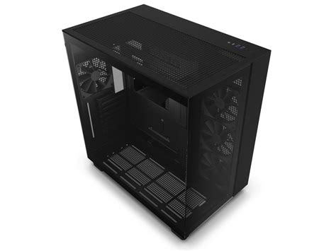 Nzxt H Flow All Black Cm H Fb Dual Chamber Mid Tower Airflow Case Newegg Ca