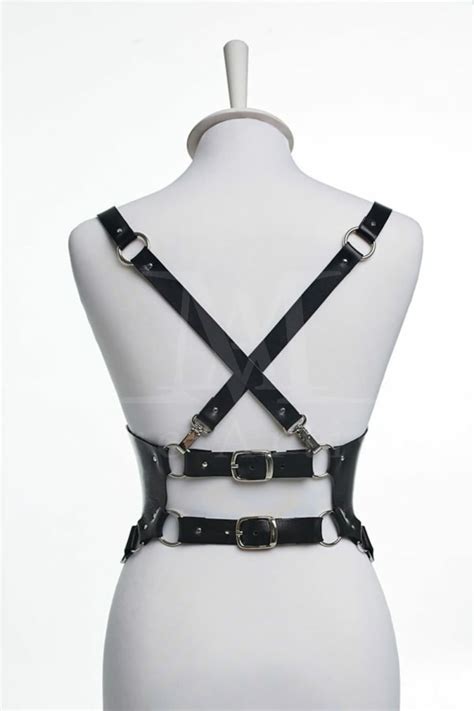 women leather harness body belt bdsm body harness hot genuine etsy