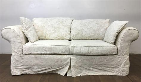 Lot Traditional Upholstered Skirted Sofa