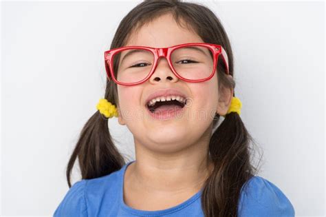 Nice Little Girl Wearing Glasses Stock Photo Image Of Funny