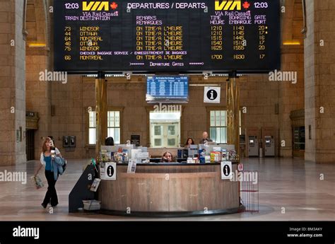Electronic Departures Board Is Seen In Toronto Union Station Stock