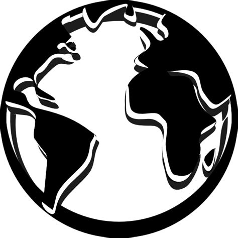 Globe Vector Black And White Png