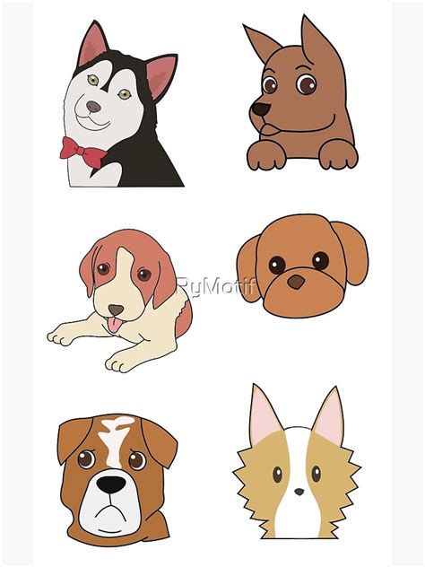 Cute Anime Dog Pack Poster By Rymotif Redbubble