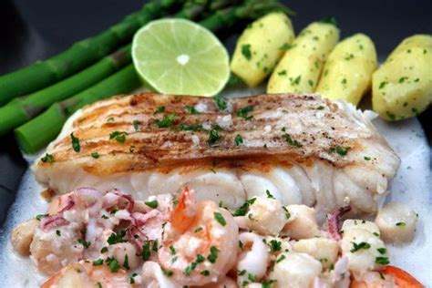 Grilled Ling Cod With Seafood Sauce Seafood Dinner Seafood Recipes