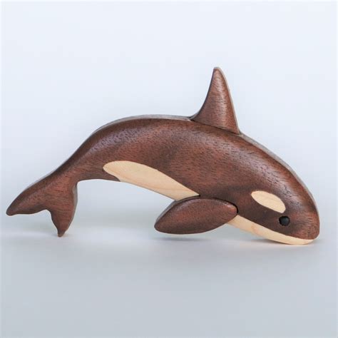 Orca Killer Whale Wooden Magnet Ornament Fish Intarsia Wood Etsy