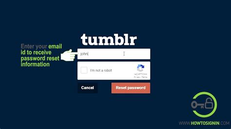 how to reset the tumblr password youtube