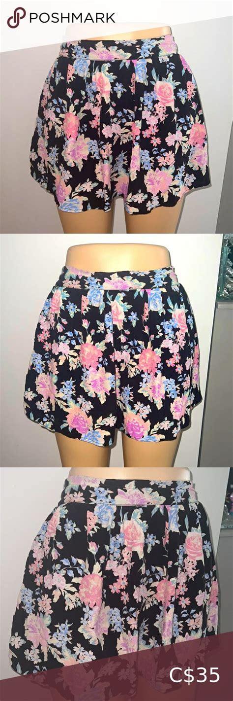 Floral Skirt Flowy Flowers Pastel Pink Blue Green Black Cream Stretchy