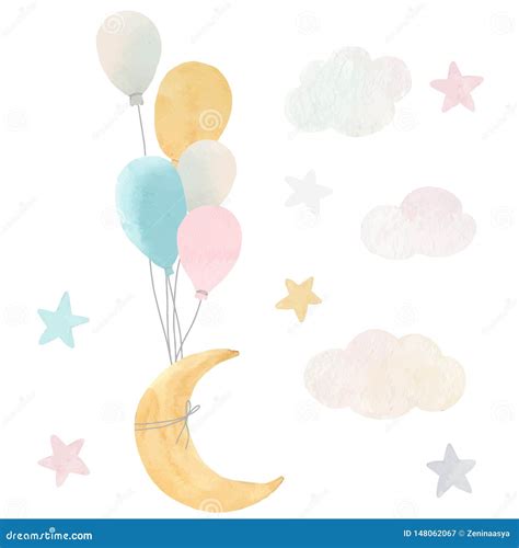 Vector Baby Moon Stars And Clouds 148062067