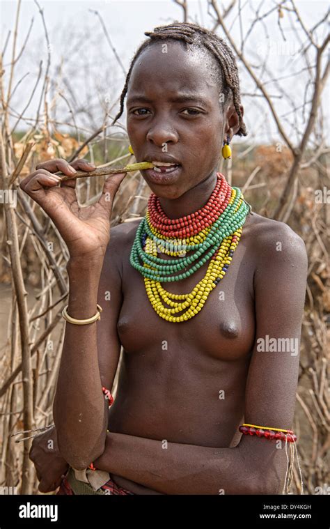 Dassanech Girl In The Lower Omo Valley Of Ethiopia Stock Photo