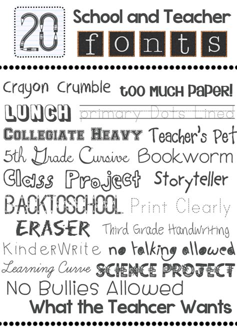 8 Cute Free Fonts For Teachers Images Free Teacher Fonts Free