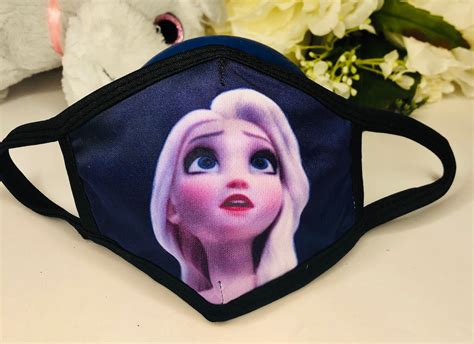 New Frozen Elsa Kids Face Mask Double Layered Washable Etsy
