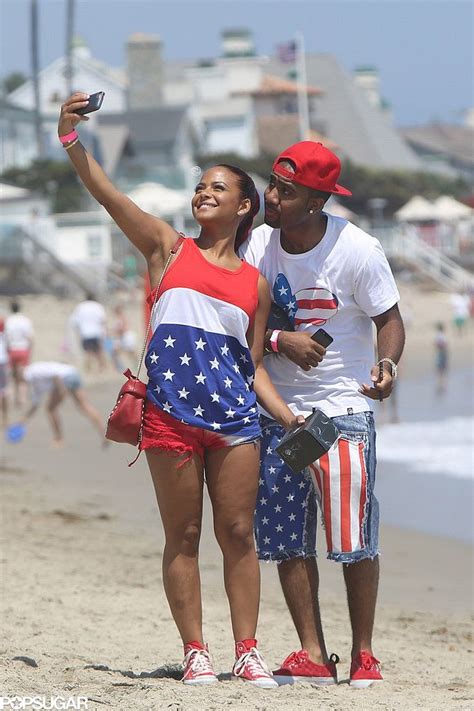Christina Milian Posed With A Friend In July 2013 For A Beach Selfie