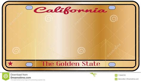 California License Plate Stock Vector Illustration Of Graphic 115840761