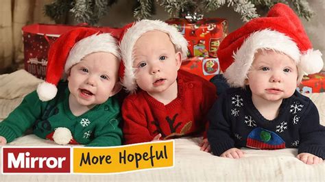 one in 200 million identical triplets set to celebrate their very first christmas mirror online