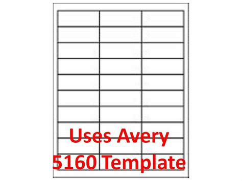 Are you using an avery template or the word label option for an avery 5160 format? 3000 Laser/Ink Jet Labels 1" x 2 5/8" 30up Address Compatible with 5160 5960 | eBay