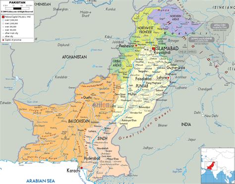 Political Map Of Pakistan Color 2018