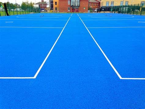 Blue Netball Court Colour Coating Road Markings Brick Paving