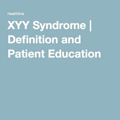 Xyy Syndrome Xyy Syndrome Patient Education Syndrome