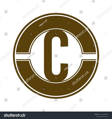 Simple Brown Letter C Half Round Stock Vector Royalty Free 2157872347