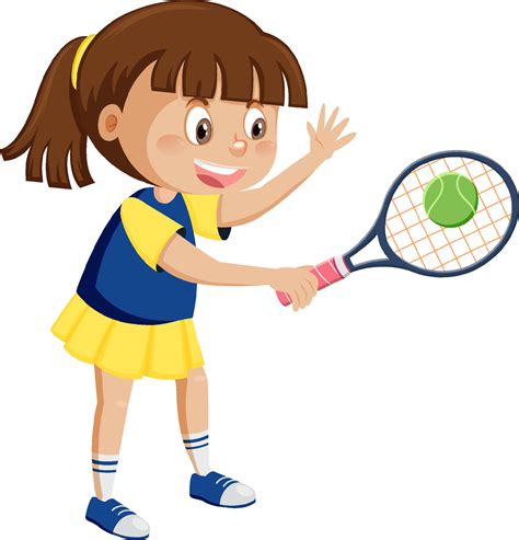 Cute Girl Tennis Player Cartoon 7699297 Vector Art At Vecteezy