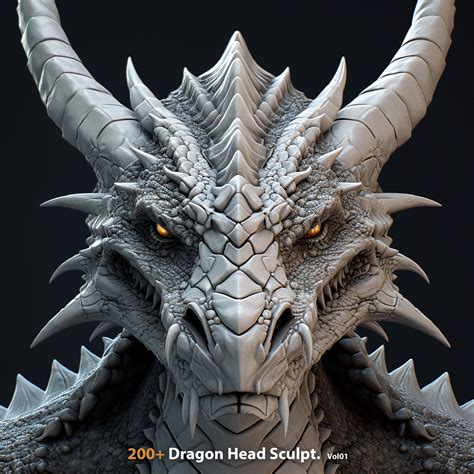 Artstation 200 Dragon Head Sculpt Vol01 4k
