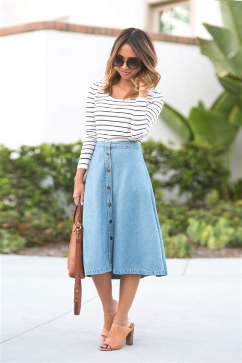 Summer Button Front Skirt Outfits Every Girl Should Try