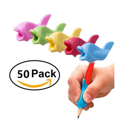 50pcspack Silicone Pencil Grips Ergonomic Writing Claw Aid Right