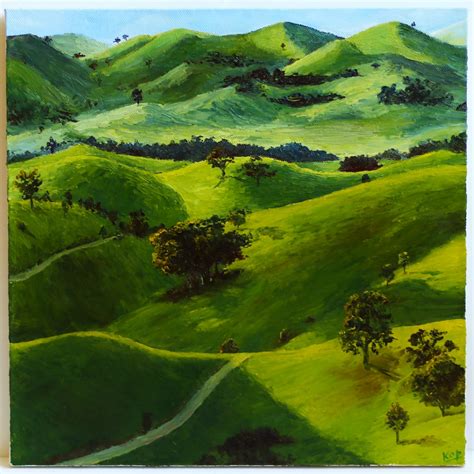 Green Hills Oil Painting On Canvas Me 2019 Rart