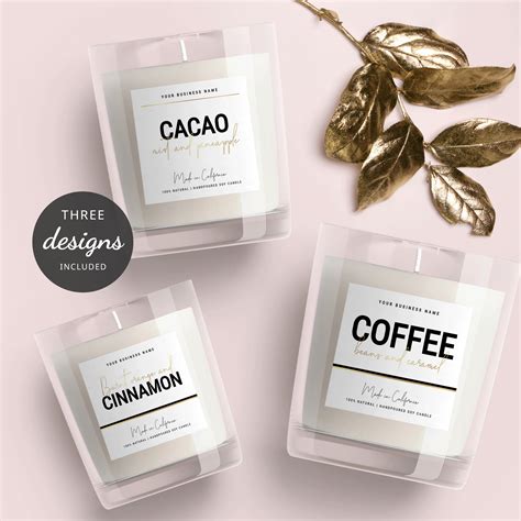 Free Printable Candle Label Templates Minimalist Candle Label