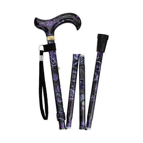 Purple Majesty Folding Adjustable Designer Derby Walking Cane