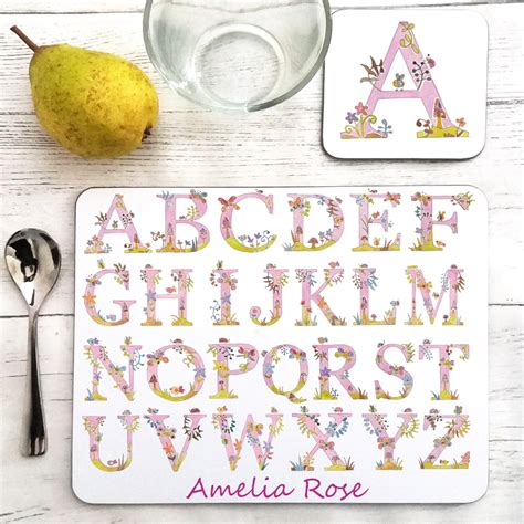Table mats & table decoration. Alphabet Placemat-Personalised Table Mats-Girls Gifts ...