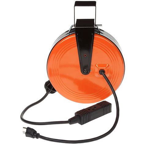 Hdx 30 Ft 163 Heavy Duty Retractable Extension Cord Reel With 3