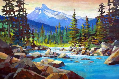 River Rocks 40 X 60 Acrylic On Canvas Artist Randy Hayashi
