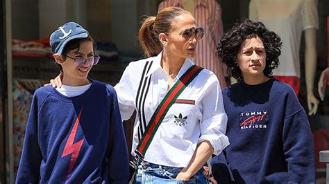 Jennifer Lopez And Emme 15 Twin In Jeans For Lunch With Son Max After