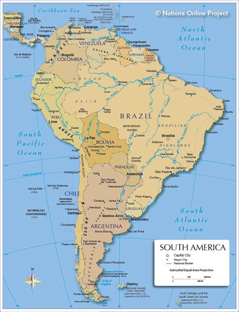 South America Map Close Up