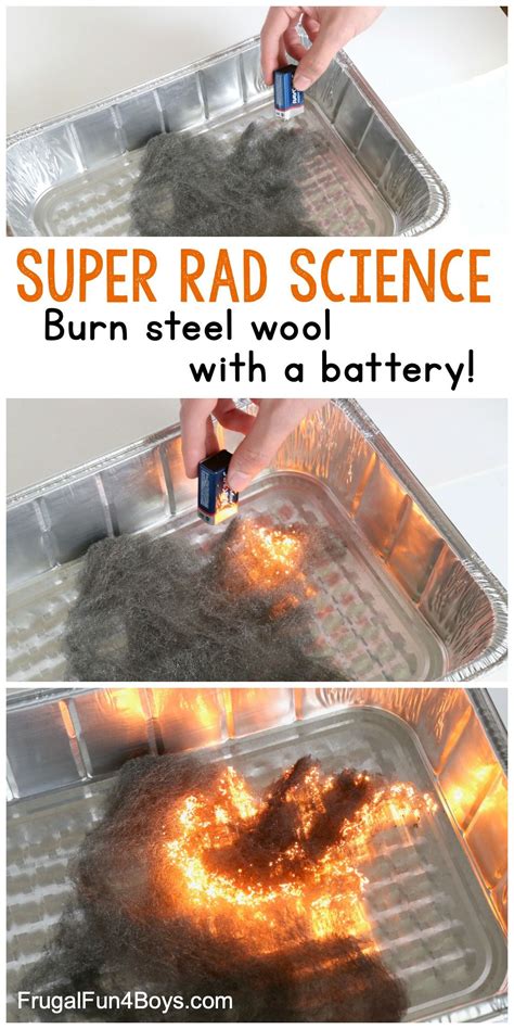 How To Burn Steel Wool With A 9 Volt Battery Frugal Fun For Boys And